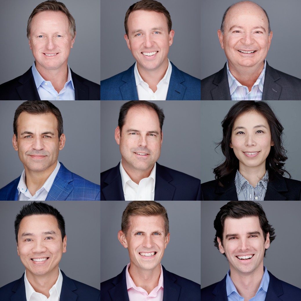 Grid of team member portraits